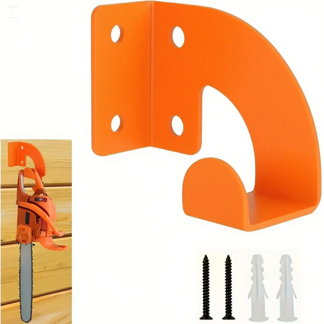 Chainsaw Wall Mount Rack, Metal Storage Holder for Garden Garage Workshop, Durable Hanging Organizer, Yard Tool Rack, Tool Holders, Yard Tool Stand, Tool Storage Racks