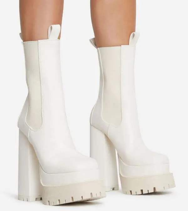 White Chocolate Double Platform Bootie trendy  boots
