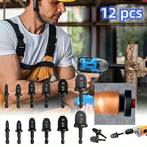 12Pcs HVAC Repair Kit,Air Conditioner Tube Expander Swaging Tool,Manual Pipe Swage Tool With Expander Boring Drill Bits for Soft Copper Tubing 1/4'' to 7/8'',Hand Tools Kits,Springtok