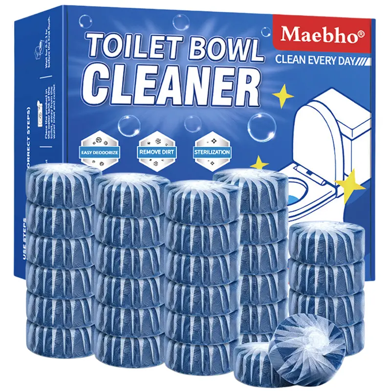12PCS or 24PCS Toilet Bowl Cleaning Blocks - Auto-Cleans with Every Flush, Soluble Film, No Residue, Safe & Effective Household Cleaning Packets, Toilet Bowl Cleaners Automatic