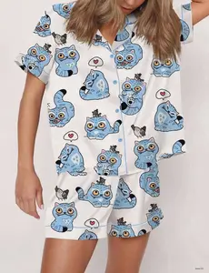 Kpop Hunter Tiger Satin Pajama Set for Women - Soft & Breathable Summer Sleepwear