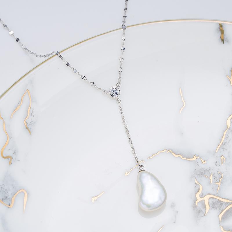 Brilliant Y-shaped Baroque Pearl Pendant ：7-18mm Freshwater S925 ...