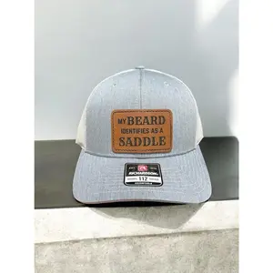 My Beard Identifies As A Saddle Trucker Hat, Laser Engraved Patch
