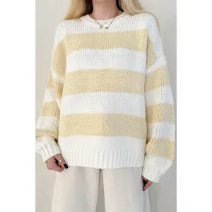 Walking on Sunshine Striped Knit Sweater