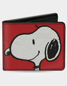 BUCKLE-DOWN x Peanuts Snoopy Smiling Profile Pose Bifold Wallet, Red Combo