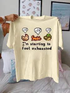 Stardew Valley Graphic Print T-Shirt, Short Sleeve Casual Top for Women, Perfect for Summer and Spring Wear