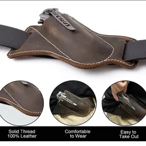 EDC outdoor travel handmade genuine leathertactical knife sheath/storage tool belt/pouch/backpack for men, foldable key gift