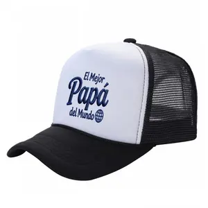 Dad Hat Baseball Cap Trucker Hat,Breathable Mesh Back,Adjustable Snapback,Curved Brim,Unisex,El Mejor Papá Best Dad Flat Print,World Globe Icon Embroidery,Father's Day Gift for Hispanic Dad,Gorras Premium,Quality Cap,Cap Collector casual trendy