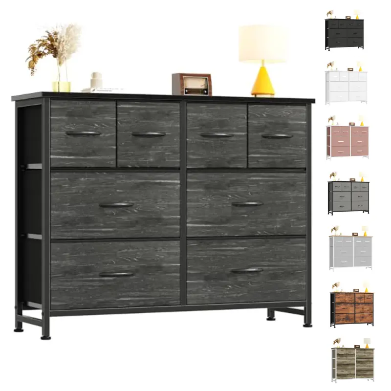 Dresser for Bedroom with 8 Drawers, Wide Fabric Dresser for Storage and Organization, Bedroom Dressers, Chest of Drawers for Living Room, Closet, Hallway, Dresser for Bedroom with 7 Drawers, Closet Dresser with Fabric Bins, Chest of Drawers for Closet
