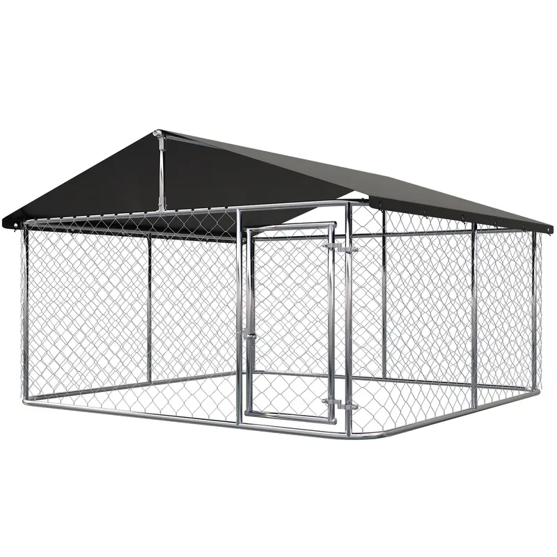 Petony Galvanized Steel Outdoor Dog Playpen Enclosure - Heavy-Duty Mesh Fencing, UV Protection, Secure Lock, Rust Resistance, 2-Person Assembly DIY Kit, Outdoor Puppy Kennel, Outdoor Kennel