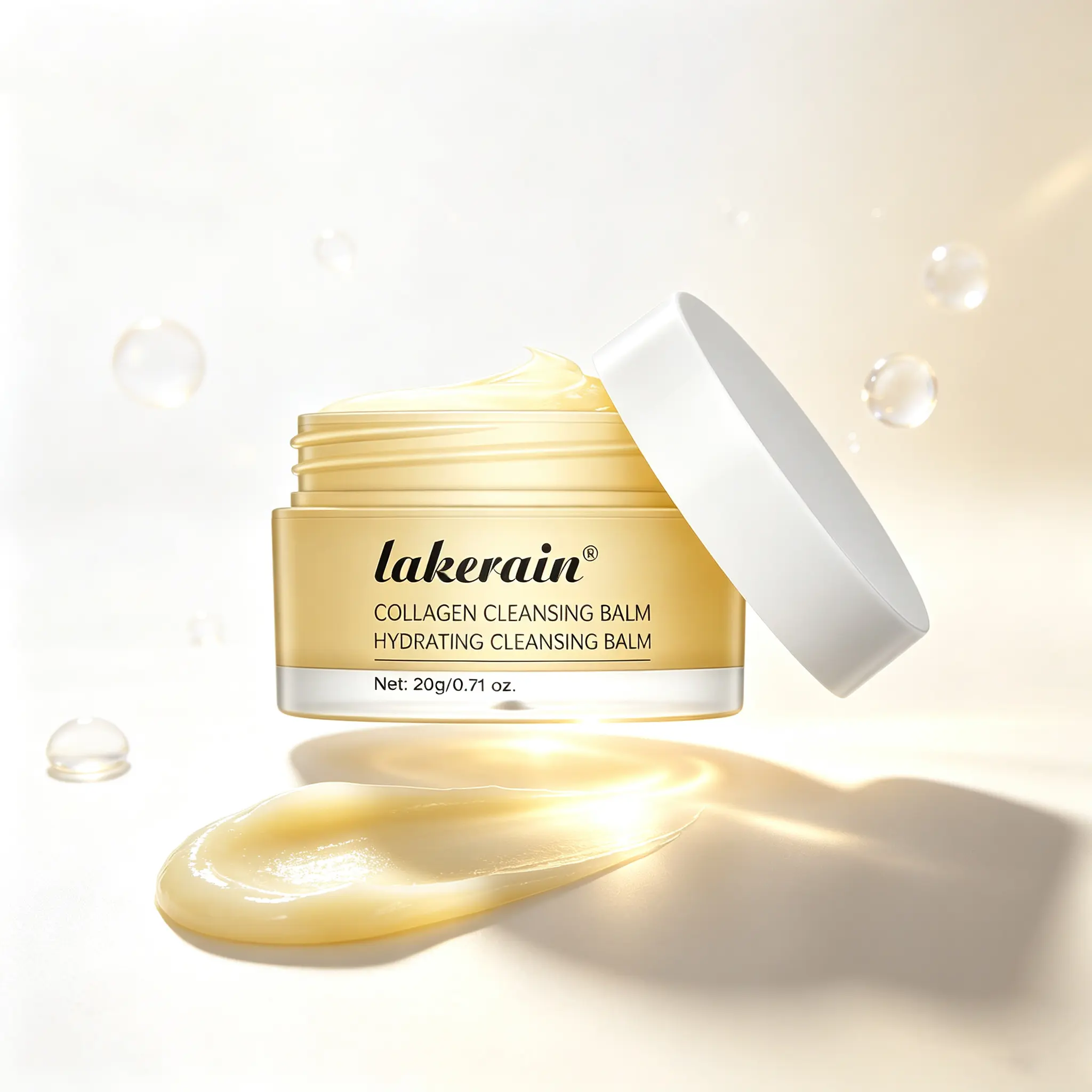 Nourishing Collagen Infused Cleansing Balm Fast Acting Makeup Remover, wheat germ oil & coconut collagen blend, gentle on eye area, lightweight non-sticky cleansing balm