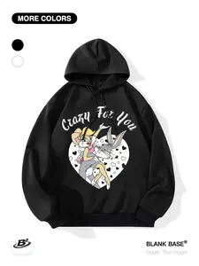 Classic Looney Tunes Hoodie, Loose Fit Graphic Sweatshirt, Casual Breathable Pullover, Unisex Sports Wear, Trendy