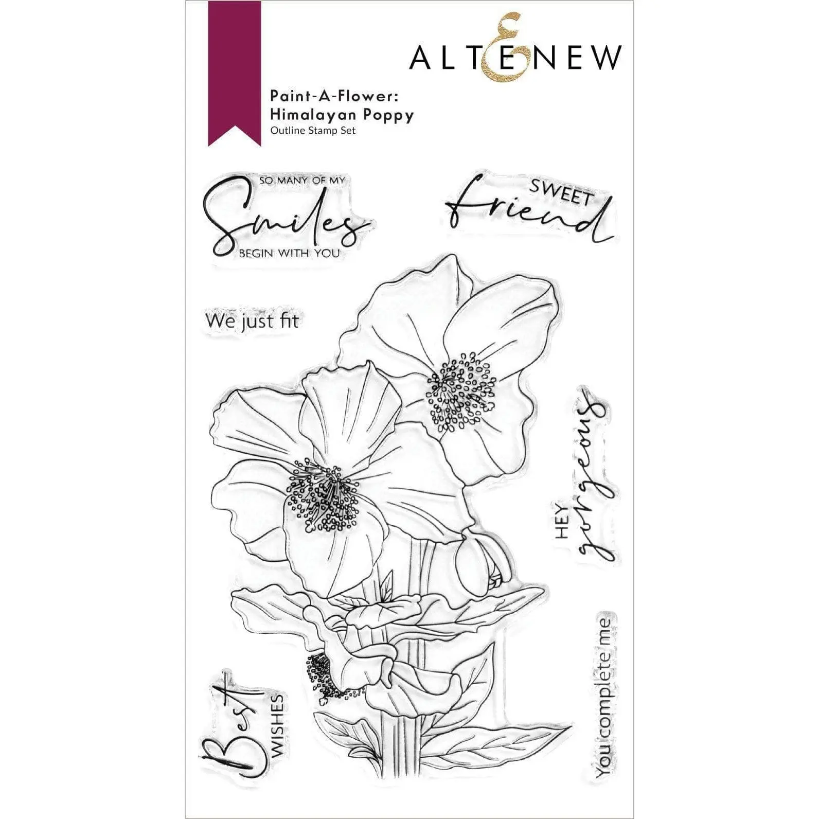 Paint-A-Flower: Himalayan Poppy Outline Stamp Set