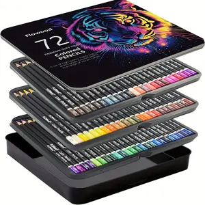 72 Oil Colored Pencils Set, Numbered Coloring Pencils in Metal Case, Art Supplies Color Pencils for Artists & Beginners, Art Tools