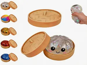 Expressive Big Dumpling Squishy Giant Glitter Dumpling.GiantDumpling Squishy, Mega RainbowDumplings, CuteAnxiety Relief Fidget Toy,with Steamer Box Valentine's Day andEastergifts, suitable for children to exchange gifts