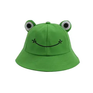 Unisex frog bucket hat, foldable lightweight sun hat for summer spring, wide brim frog hat for adults, teens