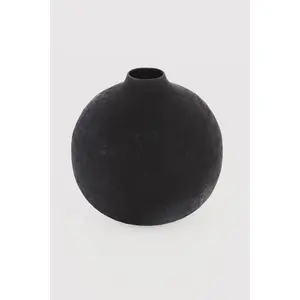Small Round Black Vase Decor Decorative Traditional Flowers Matte Minimalist Living Room Home Ornaments