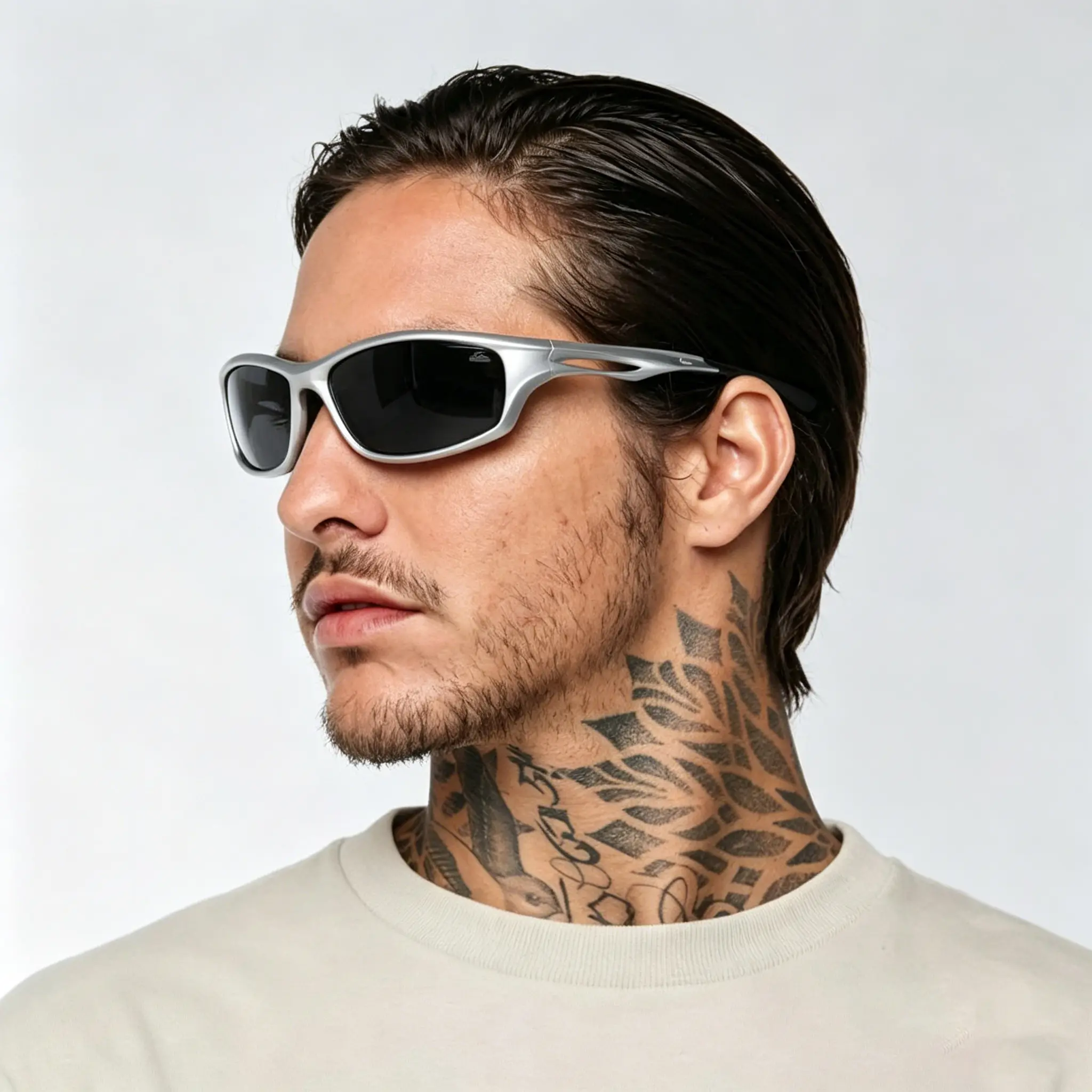 Men's Stylish Silver Frame Sunglasses with Black Lenses for Everyday Wear UV Protection Polarized Sports Sunglasses for Men and Women, Lightweight Wrap Style Wind Resistant Shades, Outdoor Driving Cycling Fishing Running Eyewear