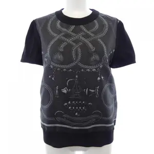 Pre-owned HERMÈS Cashmere Small Leather Goods Hermes Twill Reine Parfroy Remix Blend Knitwear