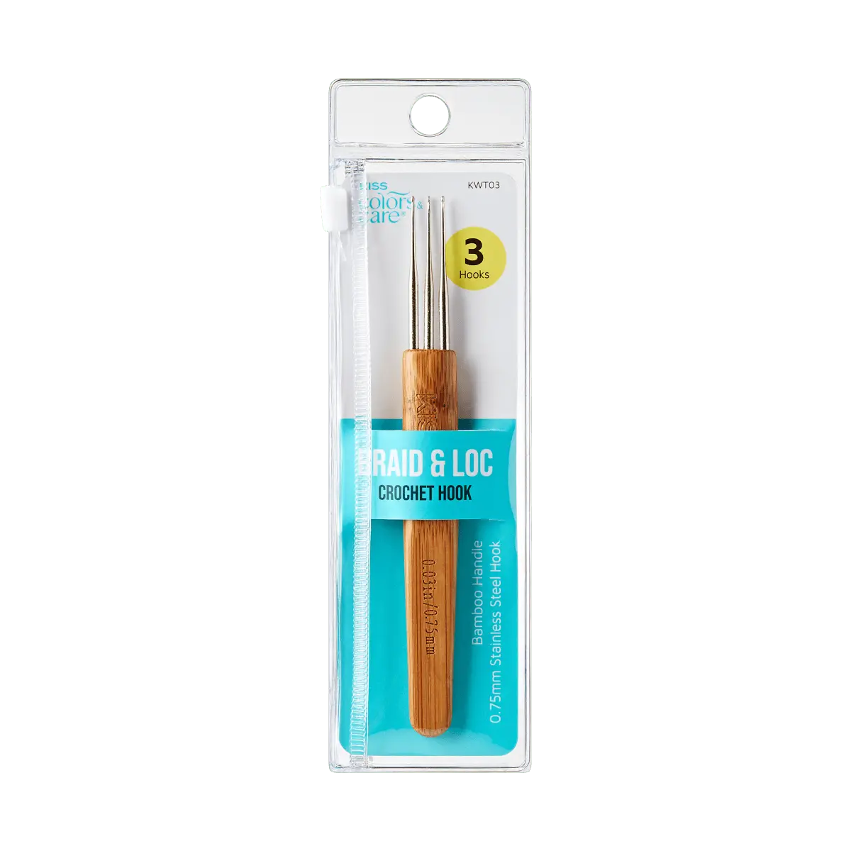 Kiss Colors & Care Braid & Loc Crochet Hook - 3 Hooks | Braiding Hook, Crochet Hook, Hair Accessories Kiss Colors & Care Braid & Loc Crochet Hook - 3 Hooks | Braiding Hook, Crochet Hook, Hair Accessories