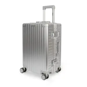 New York Xpress 20" Carry On Luggage with Aluminium Frame Hardside Zipperless Suitcase with Spinner Wheels Double TSA Lock