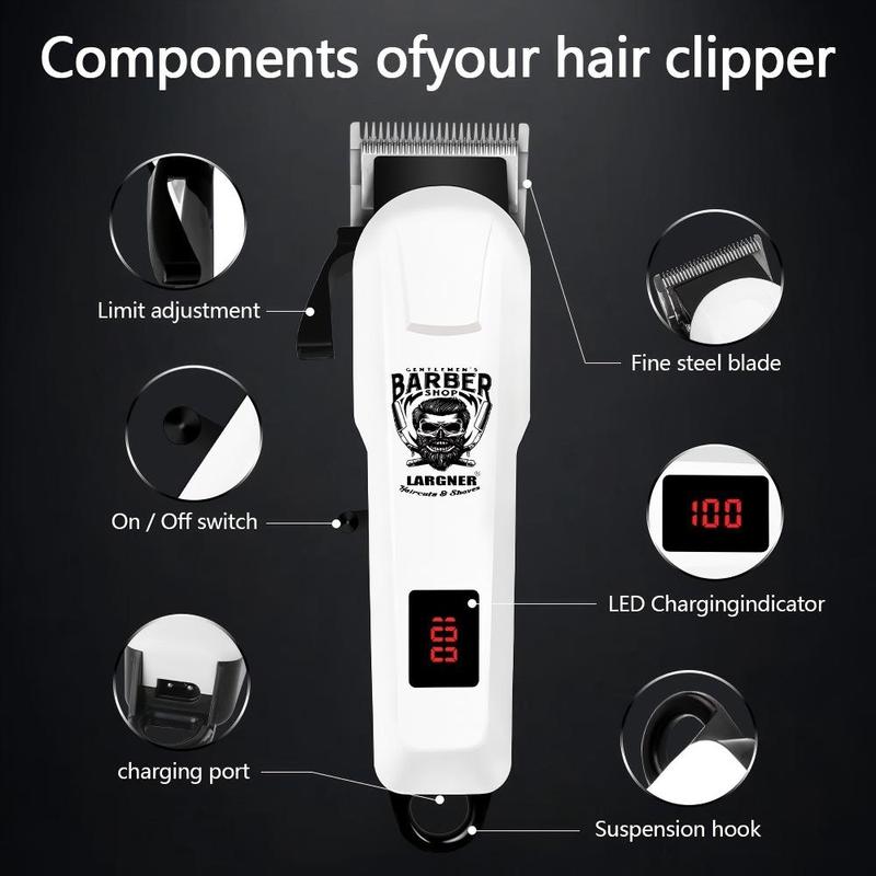 Professional Hair Clipper & Shaver Set, Barber Clipper Set, 1 Set Rechargeable Hair Trimmer & Electric Razor with Accessories, Great Gifts for Father, Husband & Boyfriend