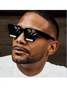 Men's Square Retro Fashion Glasses, Cool Dark Vintage Style, Suitable for Driving, Outdoor Travel, Street Photography, Square Mirrored Shades