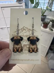 Pug Puppy Earrings