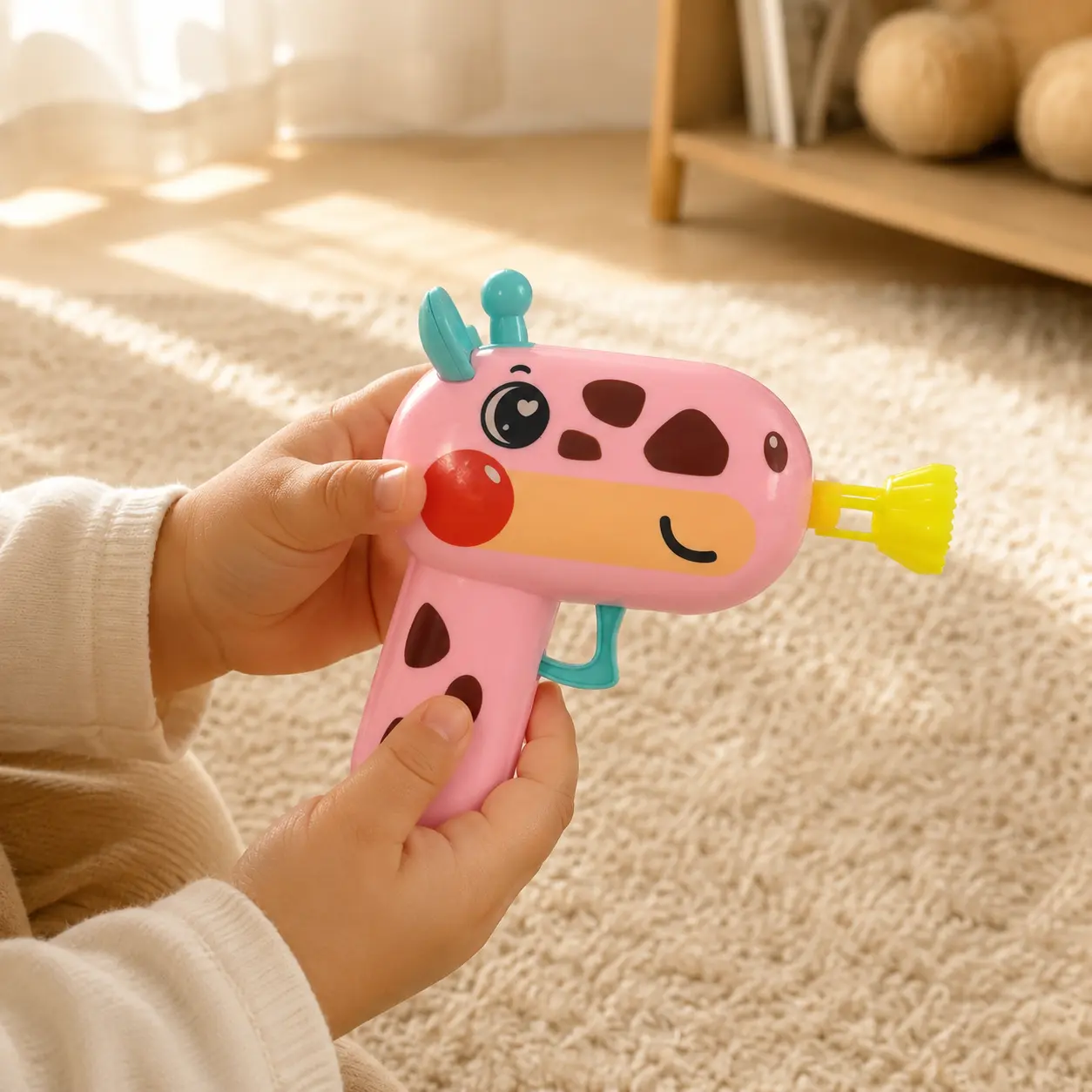 Manual Bubble Gun Blower Toy for Kids Cute Animal Shape Battery-Free Float Function Outdoor Party Favor with 10 PCS Bubble Solution