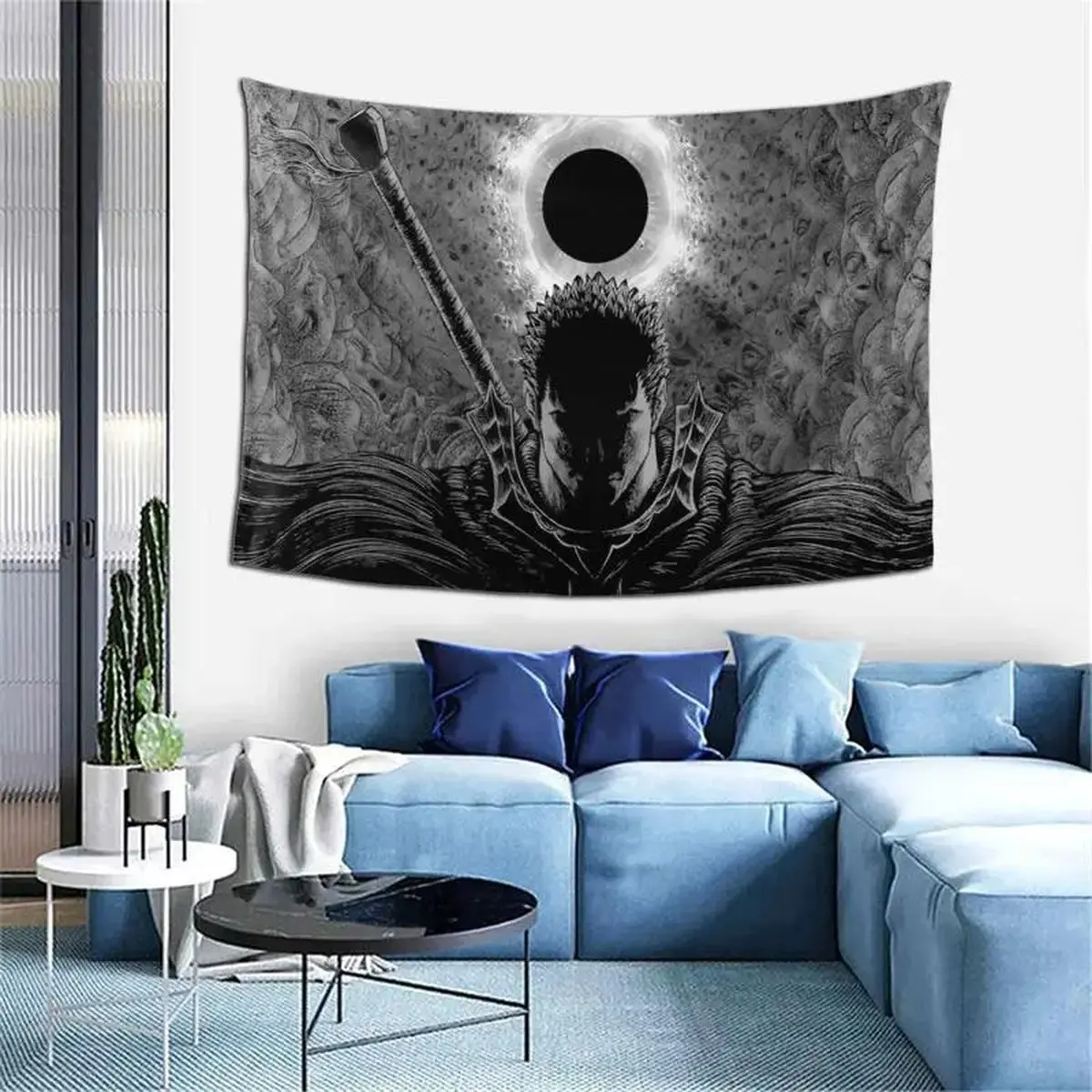 Flair Hub Polyester Berserk Anime Weed-Inspired Tapestry - Minimalist Classic All Over Print Wall Backdrop Banner Flag, 30x40in/40x60in Hanging Home Decor, Summerwins Gift for Living Room Dormitory