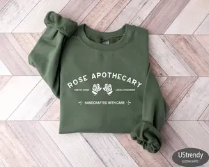 Rose Apothecary Sweater, Rose Apothecary Sweater, David Rose Sweater, Rose Gift Apothecary, Handcrafted with Care, Moira Rose Sweater Cotton Tops Lady Crewneck Womenswear