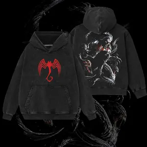 Superstyle The God of the Abyss "Knull" Creator of Symbiotes - King In Black MCU Comics Edition Double Printed Oversize Lightweight Acid Washed Tee TV Series Graphic Design Top Cotton Streetwear Superheroes T-Shirt Clothes Menswear