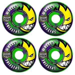 Spitfire Skateboard Wheels 56mm F4 99A Radial Full Neon Green/Purple