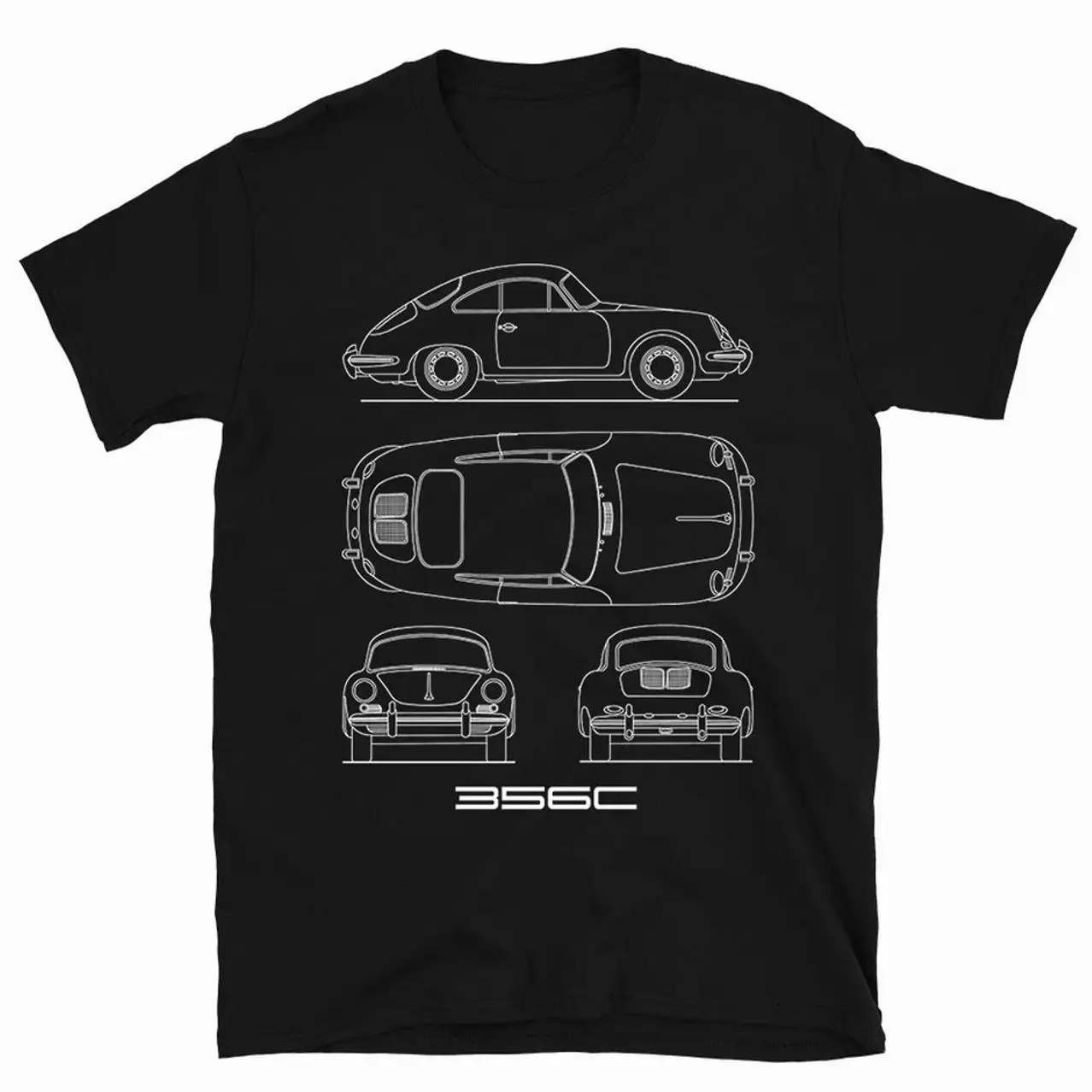 Classic 1964 356 C Coupe Car  Iconic Sports Car Enthusiast for Men Silhouette   T-Shirt Sweatshirt Hoodie, Gift for Car Lovers
