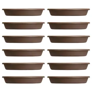 The HC Companies 16.3 Inch Planter Saucer for Classic Pots, Chocolate (12 Pack)