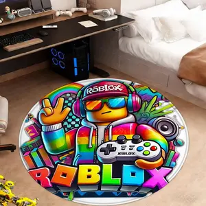 Roblox Theme Carpet, Gaming Rugs, Game Rug, Durable Anti-Slip Polyester Fiber, Ideal for Gaming Room Decor, Vibrant Fun Space Arrangement, Unique Home Style