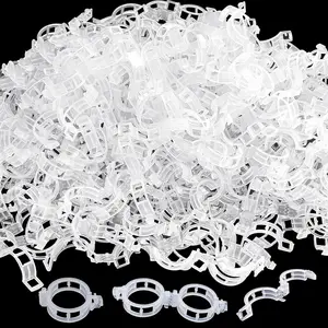 400 count  Support Clips,  Trellis Clips for Climbing , Tomato & Grape Vine Support, 1" Inner Diameter Plastic Garden Clips to Grow Upright (White)