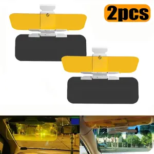2 Packs HD Car Sun Visor Extender Adjustable Anti Glare Windshield Visor Extender 2 in 1  Clip On Vision Car Vehicle Day Night Driving Visor Extender Automotive Sun Protection Visors for Car Trucks