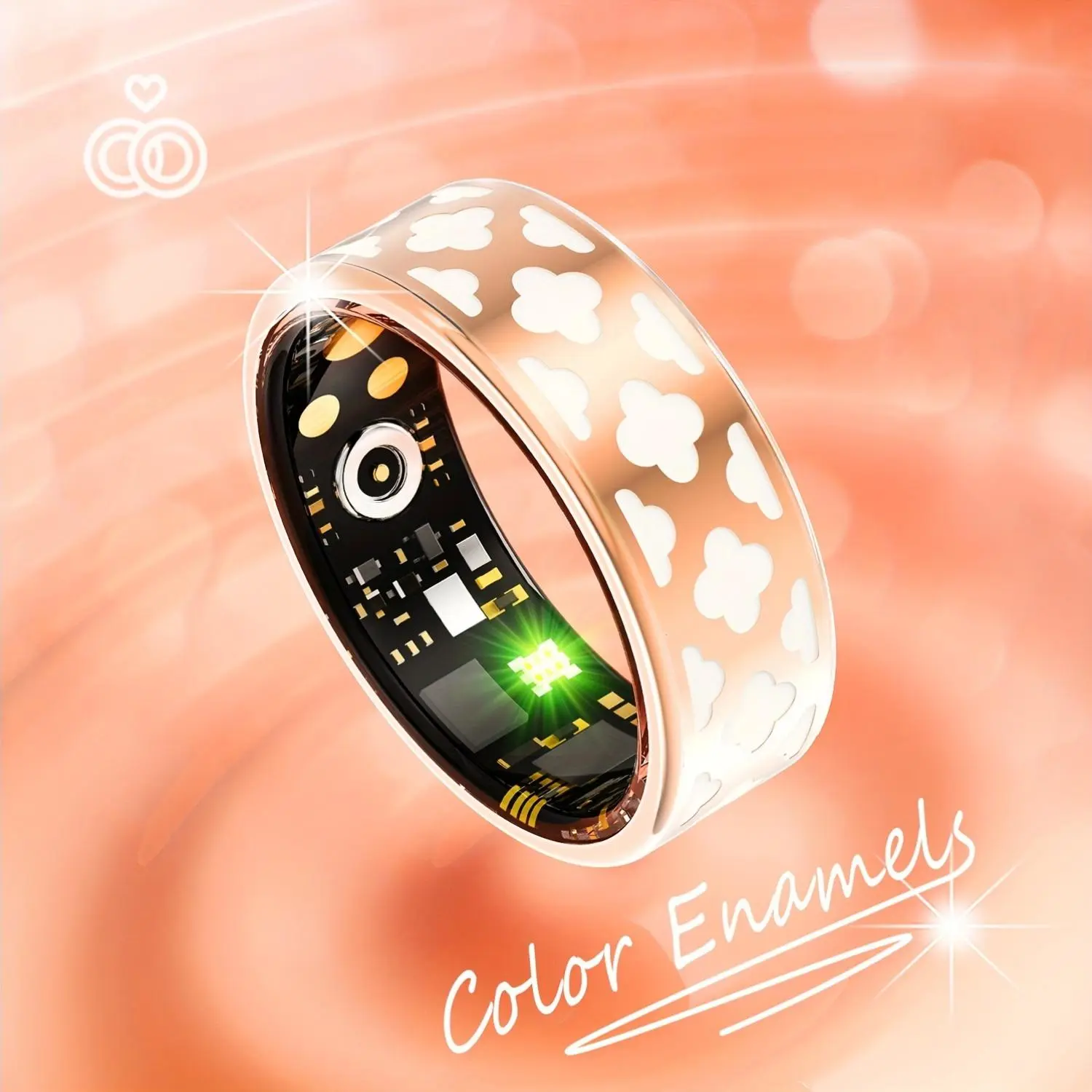 Smart Ring Stainless Steel Wearable Devices Wireless Digital Fitness Tracker Electronic Gadgets with Charging Case, Women's Sports Mode Sleep Monitor Remote Camera Gift for Wife Mother Friend