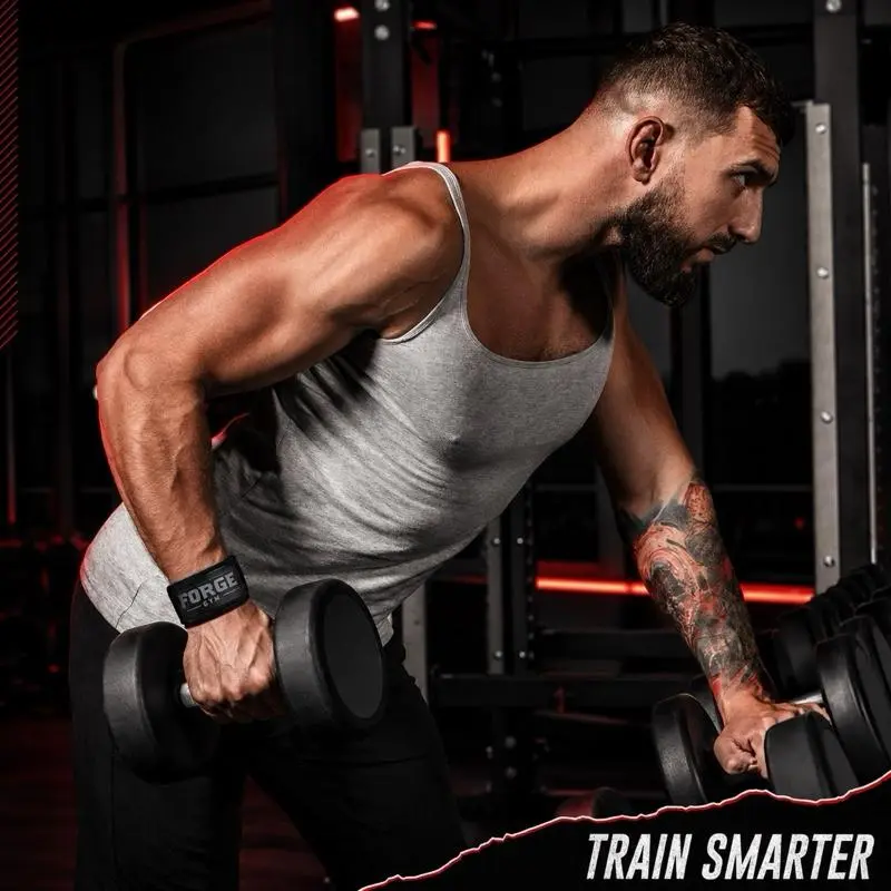 FORGE GYM Heavy-Duty Lifting Straps – Black | Comfortable Grip | Built for Strength & Support