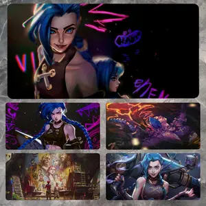 LOL Jinx Mouse Pad 90x40CM non-slip Gaming Mousepad Gamer E-Sports Mouse Mat Game Mechanical Keyboard XXL Desk Mat Anime Mousepad