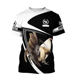 Mens T Shirts For Men Unisex Rooster Graphic 3D Printed Clothing Oversize Tees Shirt Summer Casual Short Sleeve Tops Personality