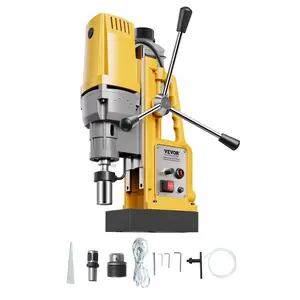 Summervibes VEVOR Magnetic Drill, 1400W Motor 2 in Boring Diameter, 2922 lbf Portable Electric Mag Drill Press, 0-750 RPM Variable Speed, Drilling Machine for Metal Surface, Industrial and Home Improvement