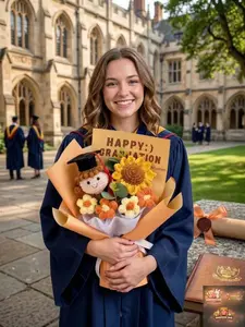 Class of 2026 Graduation Flower Bouquet Gift for Her, Handmade Congrats Grad Flowers, Cute Graduation Ceremony Present