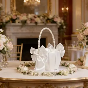 Elegant Flower Girl Baskets Set of Two, Perfect for Weddings, Bridal Party Decor, DIY Creative Arrangements, Ideal Gift for Mother's Day or Birthday