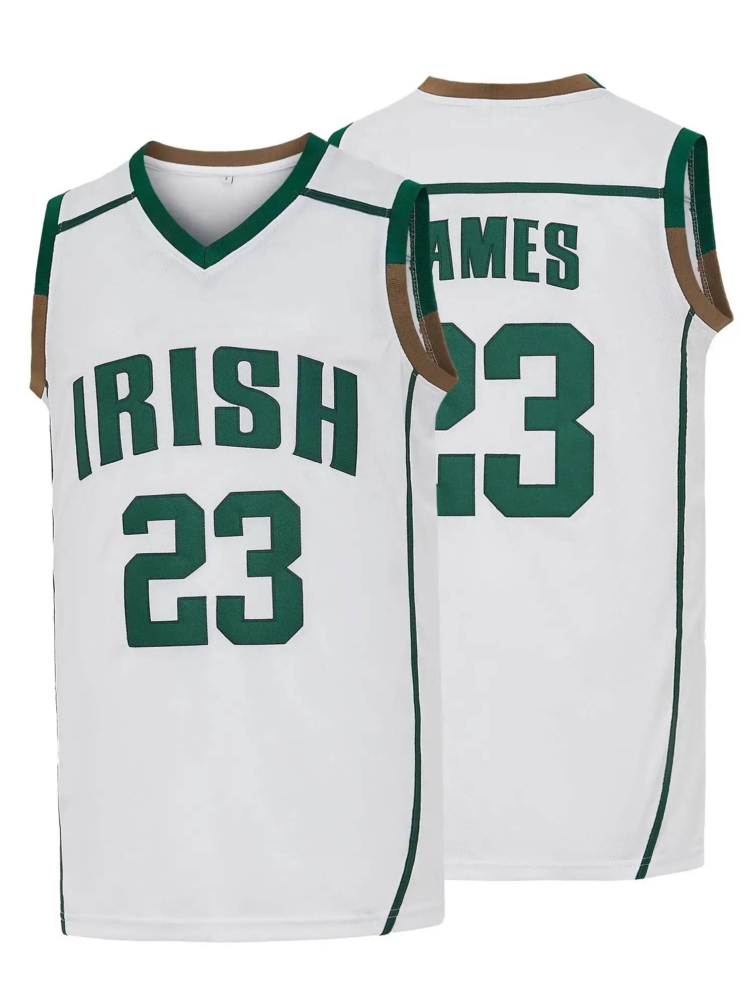 Men's #23 IRISH James Basketball Jersey From St. Vincent And St. Mary's High School Auction In Ohio,Exquisite Print Training Match Jersey, Sport Jersey, Sports Tank Top