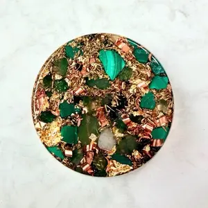Malachite Orgonite Tower Buster EMF Protection Handmade Gifts Home Decor Bedside Decor Desktop Energy Cleansing Decor