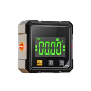 Digital Angle Measurer with Electronic Laser Level, Magnetic Protractor, Woodworking Tool, Four-Sided Strong Magnet, Precision Measurement