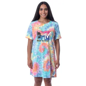 MTV Womens' Music Television Beach Classic '80s Nightgown Pajama Shirt