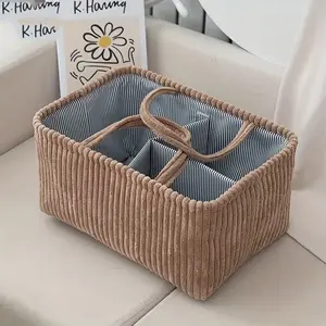 Multi-Functional Storage Basket, Mommy Bag Diaper Organizer, Large Capacity Compartmented Design for Baby & Mother Essentials